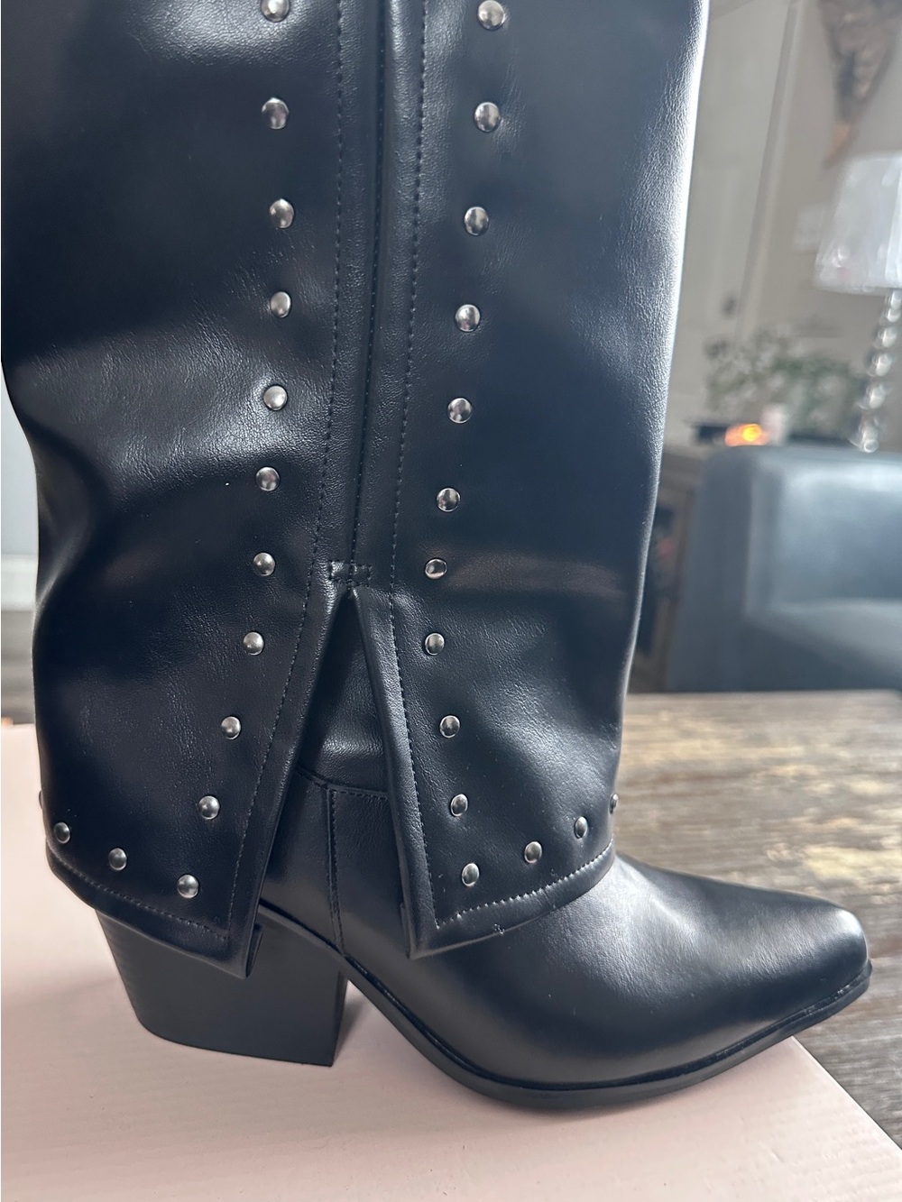 Sincerely Jules Black Studded Western Ankle Boots